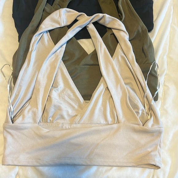 Dynamite Bralette Top in Green, Beige, and Black; size M - Picture 2 of 2